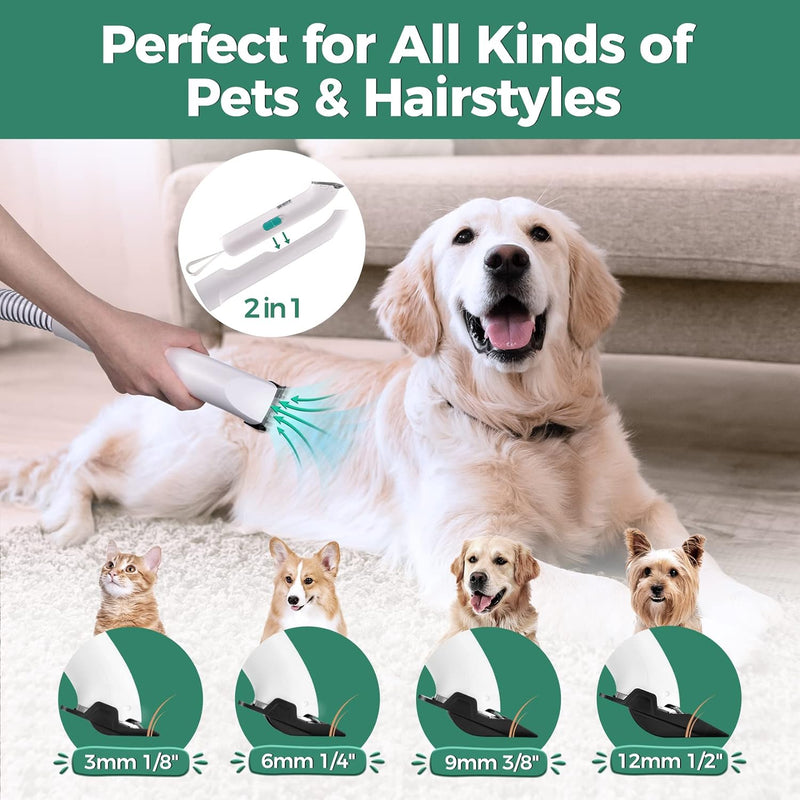 7-in-1 Dog Grooming Vacuum & Vacuum Suction, Low Noise , Professional Doggy Vacuum with 5 Proven Grooming Tools