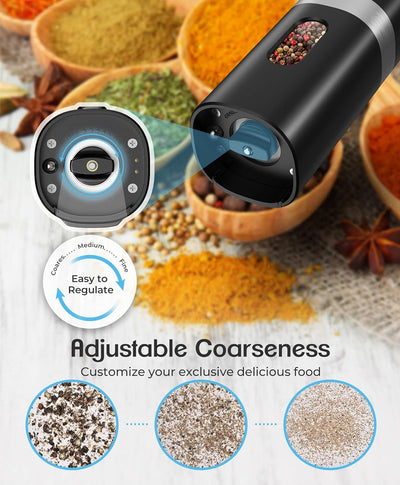 Electric Salt and Pepper Grinder Set Rechargeable 2Pack