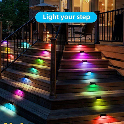 Garden Solar LED Deck Lights Path Patio Outdoor Pathway Stair Step Fence Lamp  4 Pack