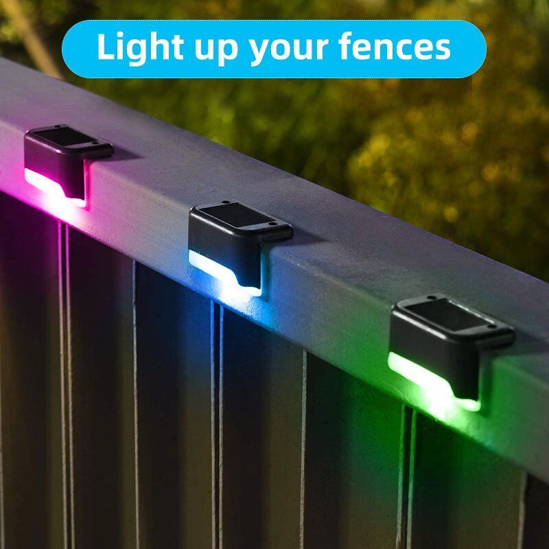 Garden Solar LED Deck Lights Path Patio Outdoor Pathway Stair Step Fence Lamp  4 Pack