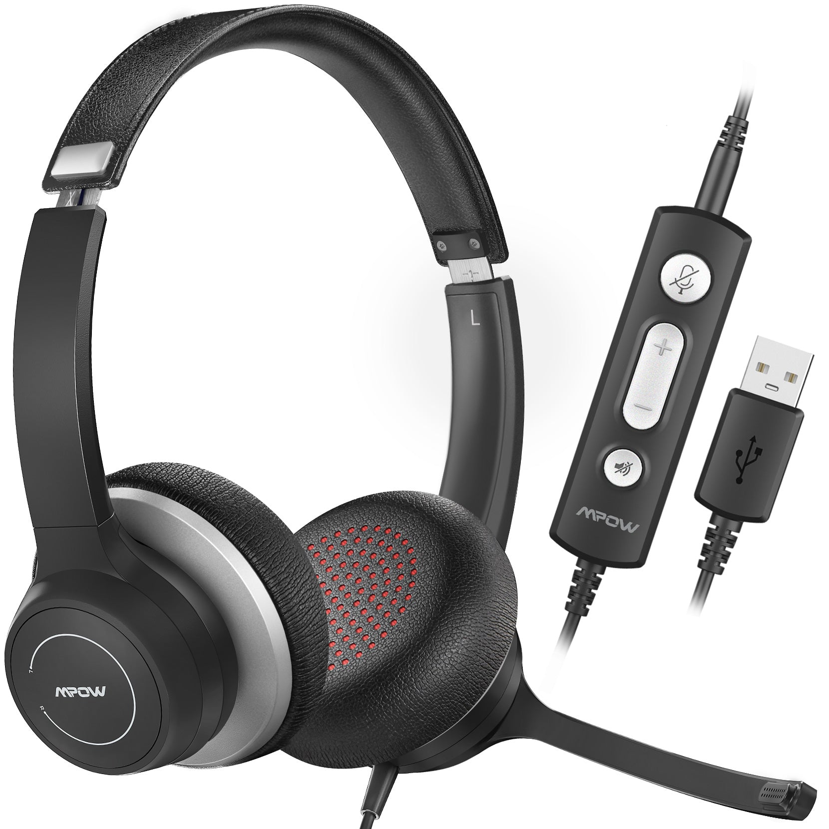 Mpow HC6 Casque USB avec Micro Casque PC Filaire pour Confortable Casque  pour Centre d'appels avec Prise Jack 35 mm Antibruit m