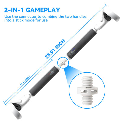 Controllers Extension Grips for Meta/Oculus Quest 2 Accessories, Long Stick Handle Extension Grips Stand