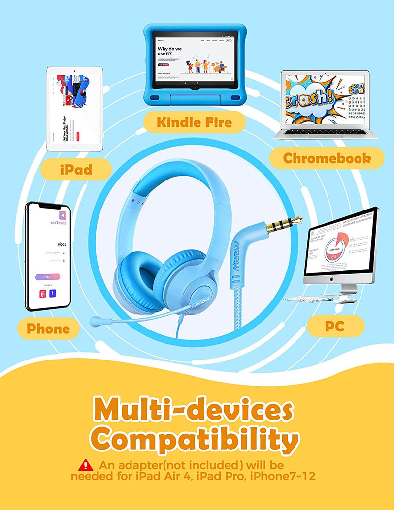 Mpow LH1 Kids Headphones with Microphone