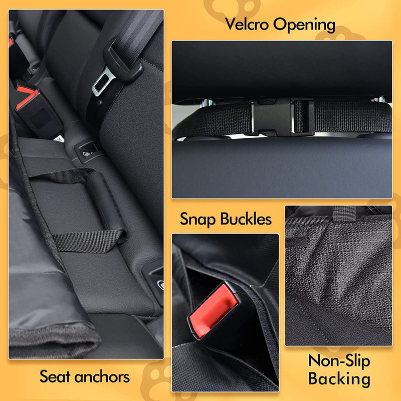 4-in-1Dog Car Seat Cover for Back Seat, 100% Waterproof Dog Car Seat Cover