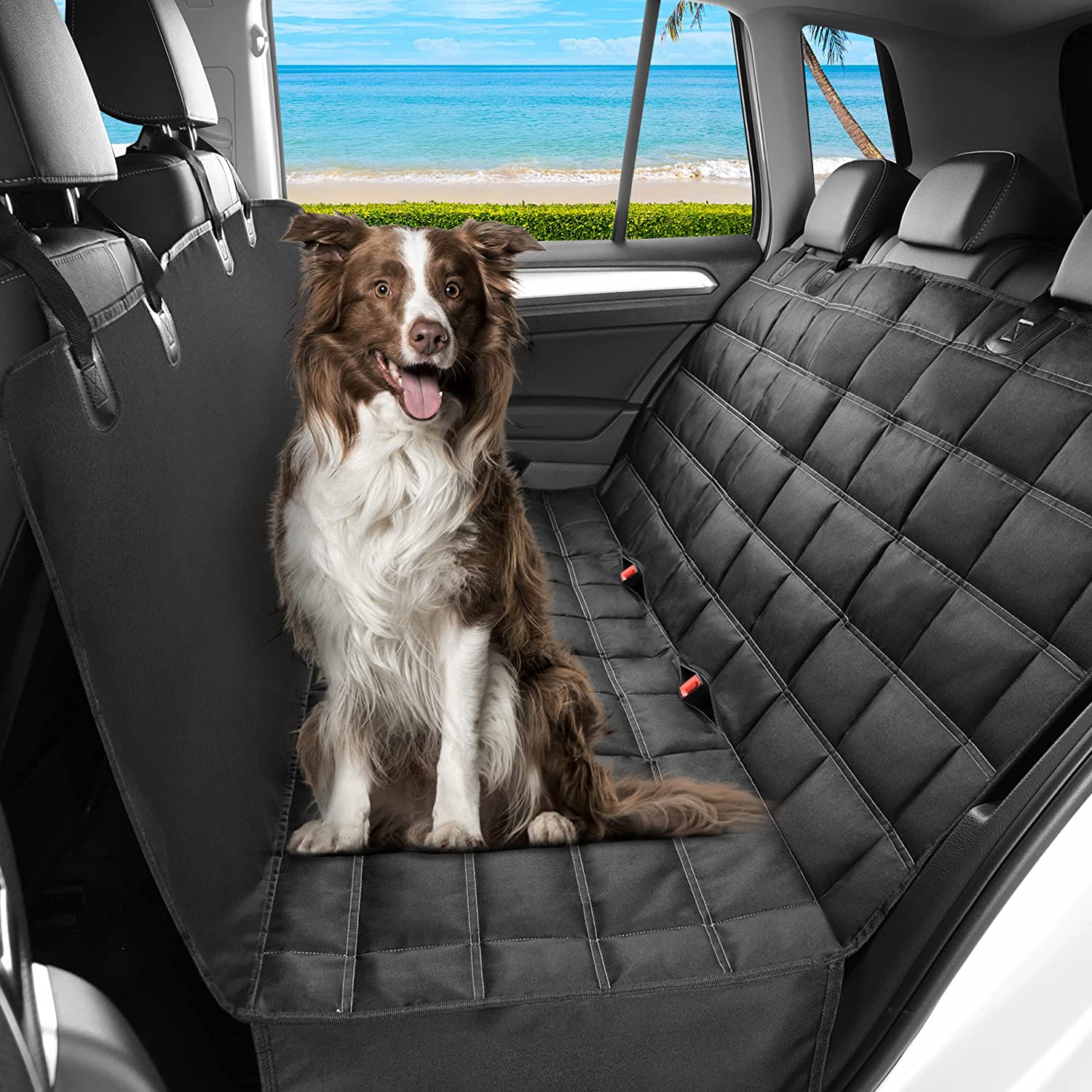 Pets Dog Hammock Car Seat Cover Back Seat Waterproof 3-in-1 Protector  Against Dirt for Sedan SUV 