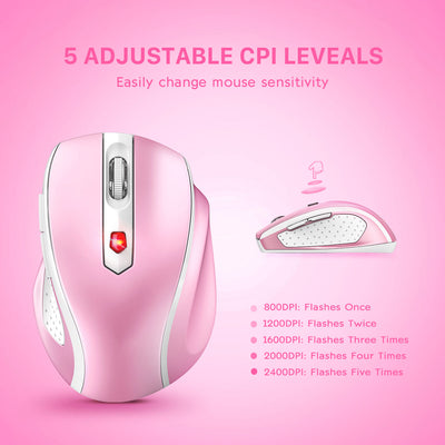 2.4G Wireless Portable Mobile Mouse Optical Mice -Pink