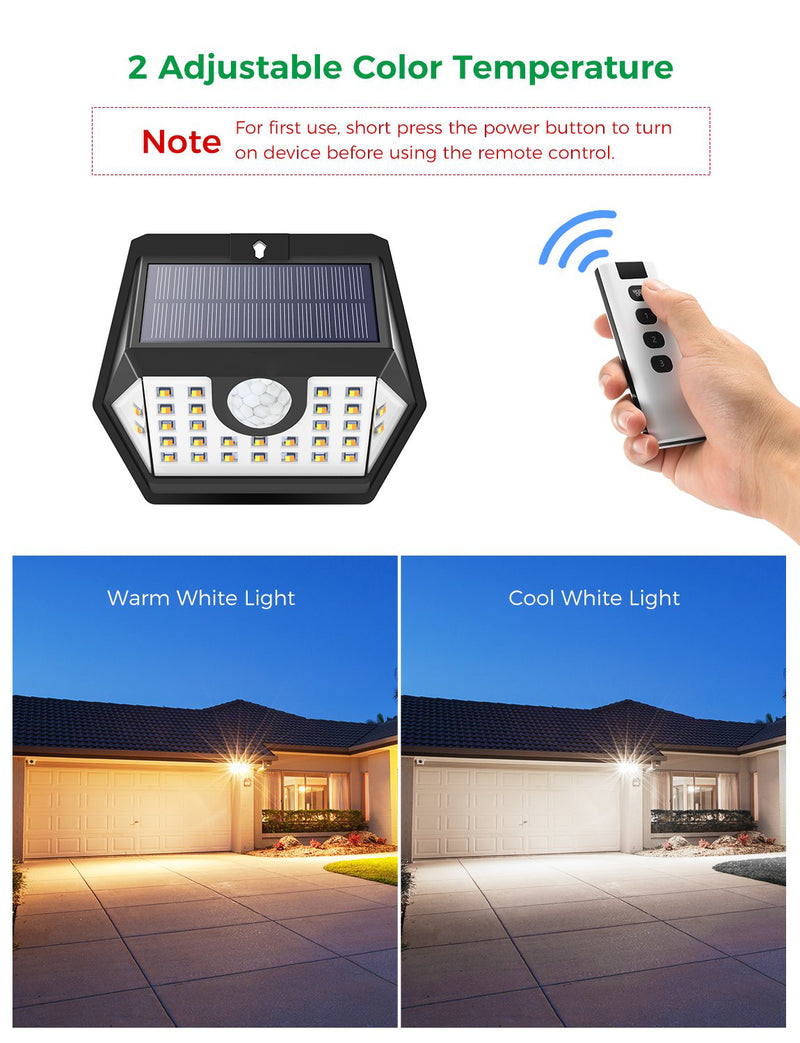 CD178 Solar Security Lights with Remote Control 2 Pack