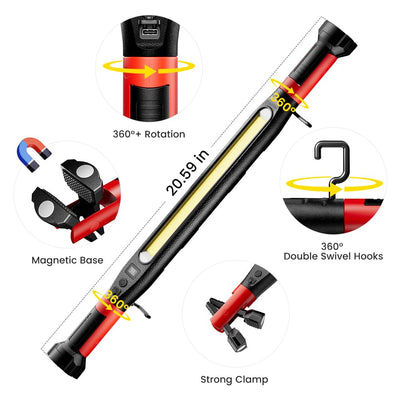 Mpow Super Bright Car Emergency Repair Light 6000mAh Rechargeable with Strong Magnetic Base and Swivel Hook for Multi-Scene Applications