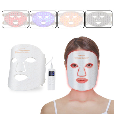Mpow 4-Color Light Therapy Silicone Mask | 480 Chips Face & Neck Beauty