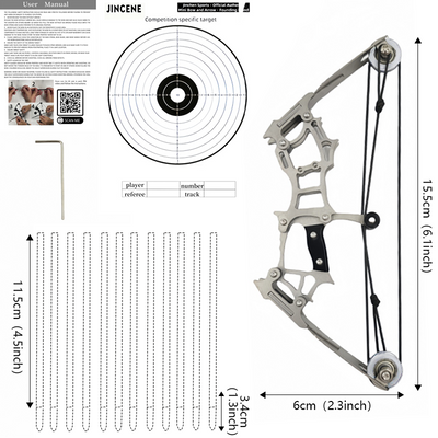 Mpow Small Compound Bow with 12 Arrows, Stainless Steel, Portable, Mini, Interactive, Stress-Relief, Shooting Competition Craft