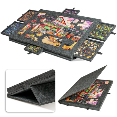Mpow Foldable Jigsaw Puzzle Table with Stand and Lid, 6 Colorful Drawers, Fits 1000 Pieces, Lightweight and Portable