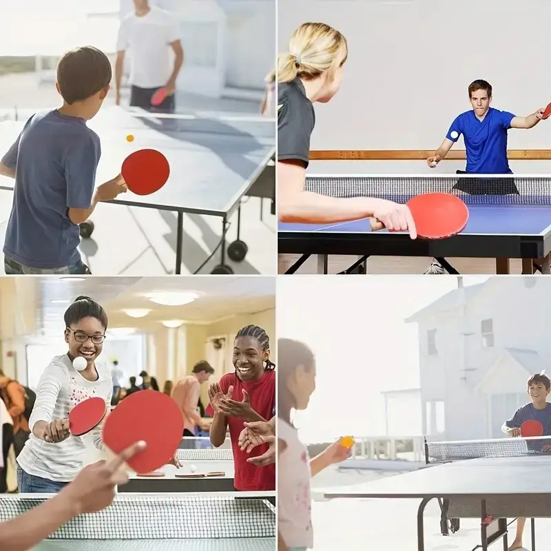 Mpow Outdoor table tennis set with net, 2 paddles, and 3 balls. Easy to assemble and portable. Perfect for outdoor fun with family and friends