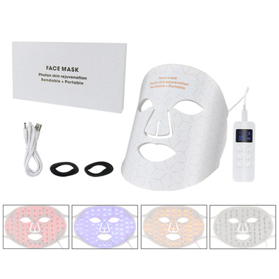 Mpow 4-Color Light Therapy Silicone Mask | 480 Chips Face & Neck Beauty