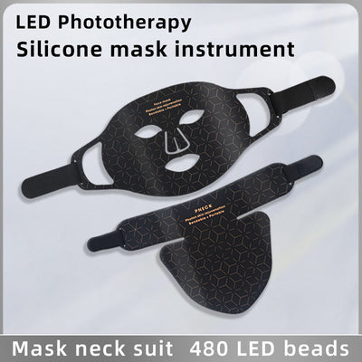 Mpow 4-Color Light Therapy Silicone Mask with Neck Care | 480 Chips Face & Neck Beauty Device