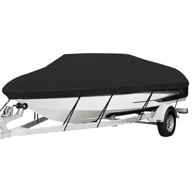 Mpow Boat Cover, Heavy-Duty PVC, Waterproof, Sun-Resistant, and Dust-Resistant, with Tie-Downs and Vents for Full-Enclosure Protection