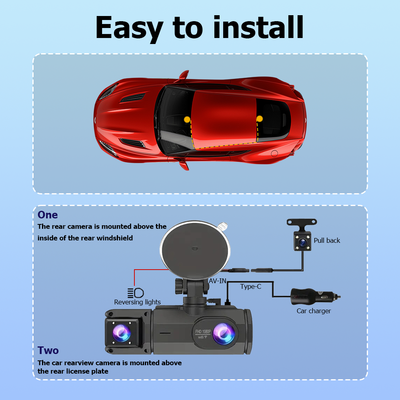 Mpow 2-inch IPS screen triple-lens WIFI HD driving recorder