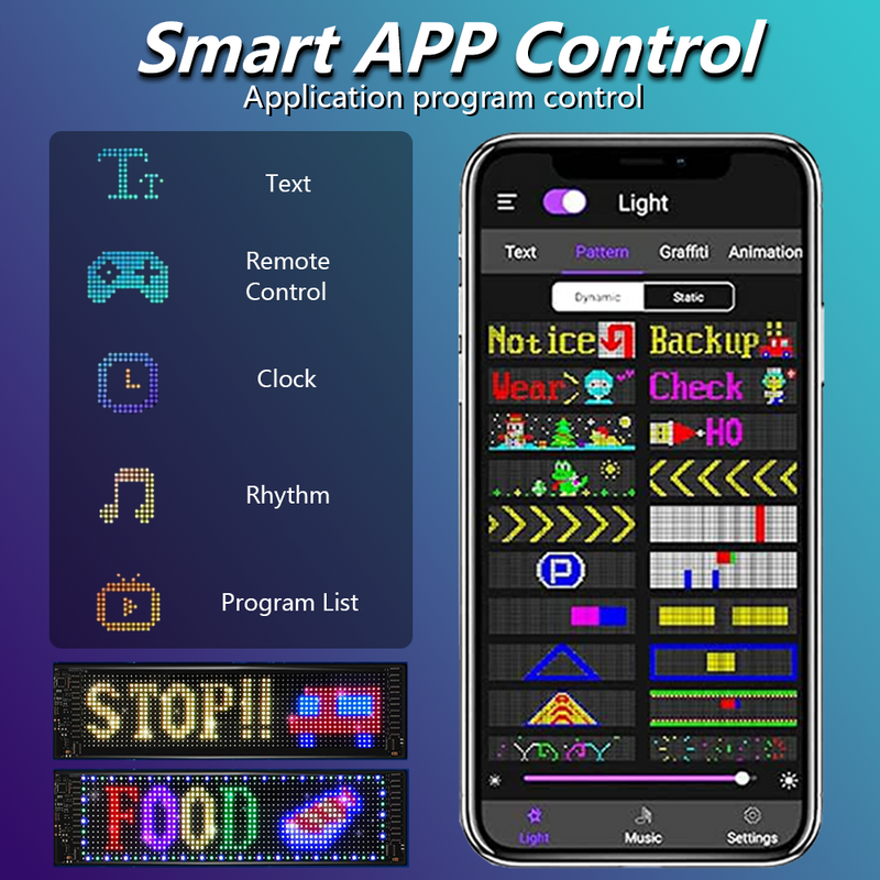 Mpow Smart Interactive Full-Color Dot Matrix Window Screen. Flexible Screen, Controlled by Mobile App. Multi-Language Customization. Compatible with All Vehicles