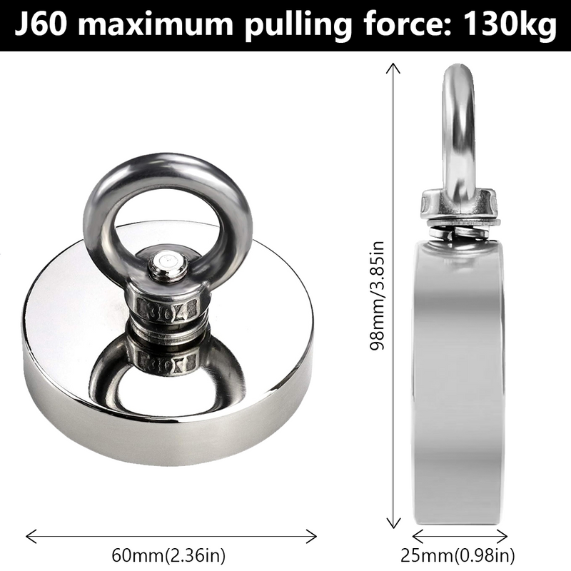 Mpow Neodymium Magnet Fishing Kit with 130kg Maximum Pull, 10m Red Rope, and Protective Gloves: A Perfect Outdoor Treasure Hunting Tool