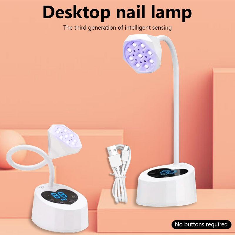 Mpow Desktop Sensor Nail Lamp, Dual Light Source, 360° Adjustable, 1500mAh Rechargeable Battery, 4 Timer Settings