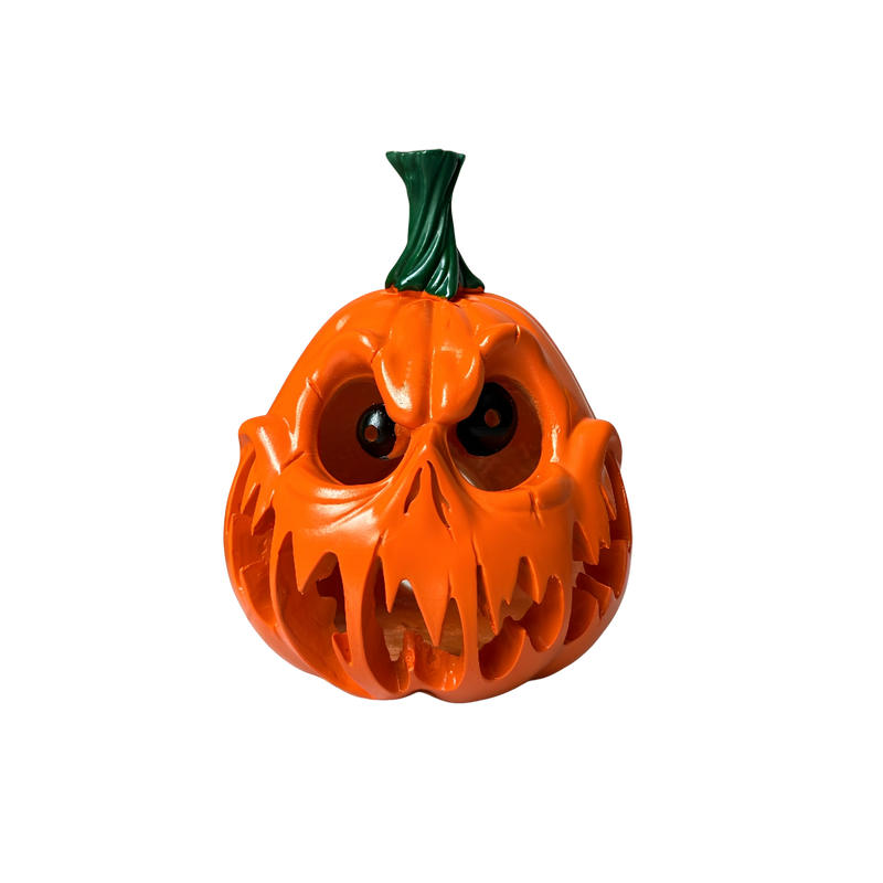 Mpow Small Hollow Yellow LED Lighted Pumpkin Lantern for Halloween Decorations. 8-Hour Auto-Illumination Timer. 3 AA Batteries for A 1-Month Life. Suitable for Indoor and Outdoor Use