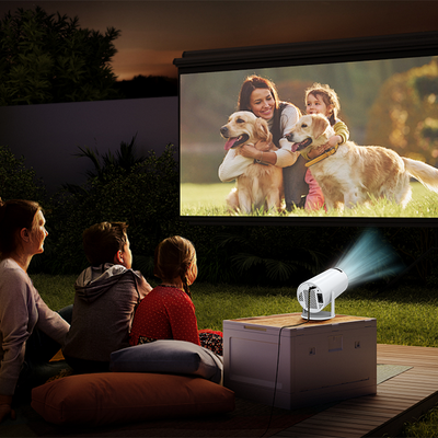 Mpow Projector with 4K decoding, Full HD, WiFi 6, Bluetooth 5.2, Android 11, 180° rotation, and 360° surround sound