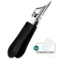 MPOW Heavy Duty Stainless Steel Ingrown Thick Toenail Clippers, 25 Degree Sharp Oblique Blade Precision Nail Trimmer, Anti-Splash Soft Non-Slip Grip Nail Cutter for Seniors Arthritis Thick Ingrown Nails Care,Black