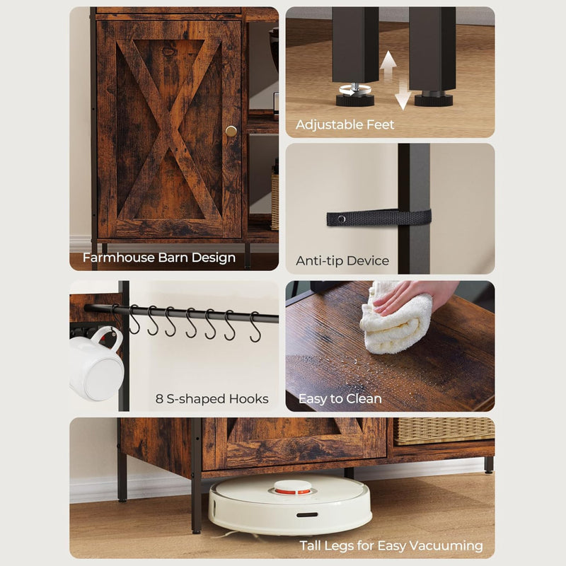 Mpow Coffee Station Cabinet with Storage & Hooks