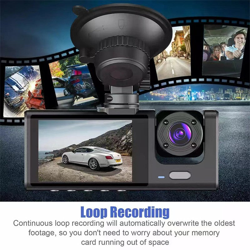 MPOW 3 Lens Dash Cam 2 Inch IPS Screen HD Car DVR Dashboard Camera Fro