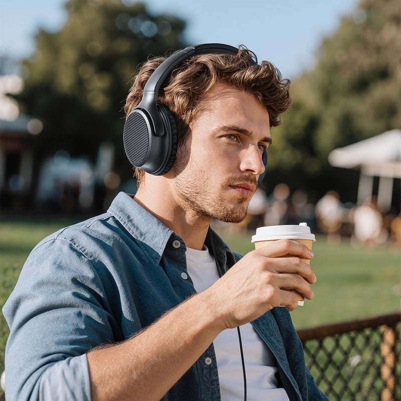 USB C Headphones Wired, Over Ear Wired Headphones with Microphone, Volume Control, HD Stereo Sound, Foldable Type C Headset for Relaxing, Gaming, Travel