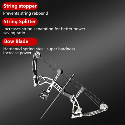 Mpow Small Compound Bow with 12 Arrows, Stainless Steel, Portable, Mini, Interactive, Stress-Relief, Shooting Competition Craft