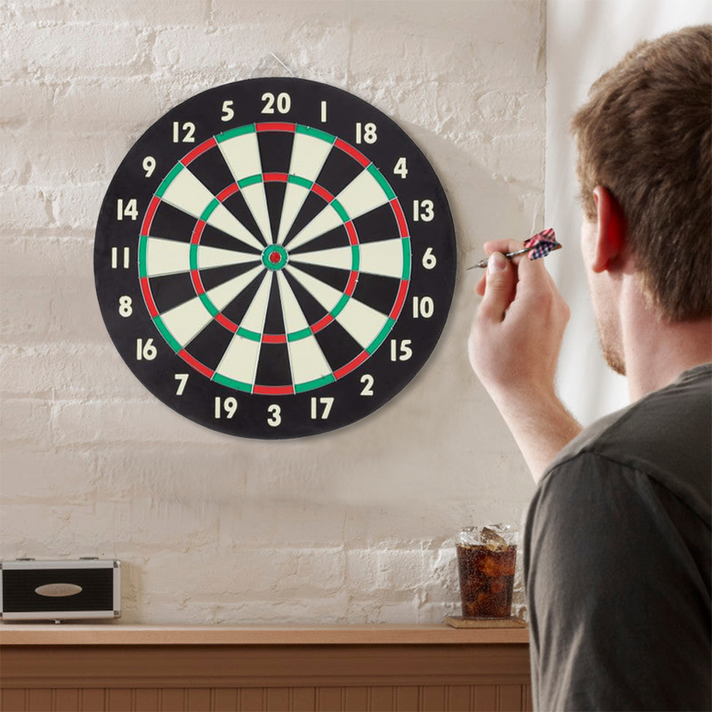 Mpow 18-inch Flocked Dartboard Set | Includes 6 16g Steel Needle Darts, Professional Tournament Standard