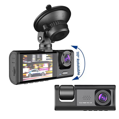 Mpow 2.0 inch IPS screen driving recorder with 32GB TF card on front and back