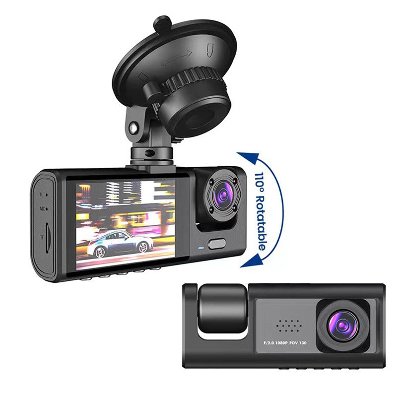 Mpow 2.0 inch IPS screen driving recorder with 32GB TF card on front and back