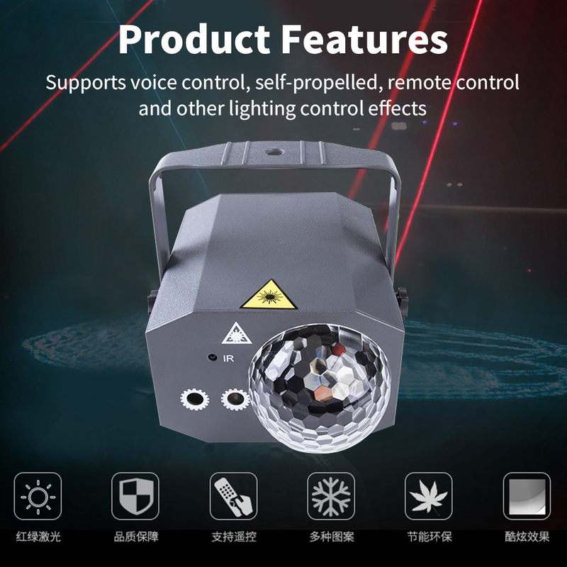 Mpow Laser Magic Ball Effect Light + Smoke Machine Set (Red, Green, and Blue), Voice-Controlled, Self-Propelled, and Remote Control—A Perfect Party Ambition