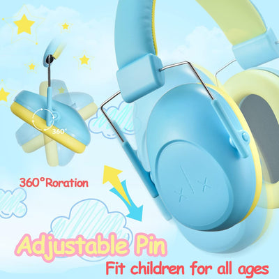 Noise Cancelling Headphones for Kids, SNR 28dB Kids Ear Protection Earmuffs for Autism, Toddler, Adjustable Ear Muffs for Noise Reduction Kids for Monster Truck, Concerts, Air Shows, Fireworks