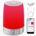 Smart Red Light Therapy Lamp, White Noise Sound Machine, Alarm Clock for Bedroom, App Control, 5-Level 620-690nm Therapy, 2600mAh Battery, Large