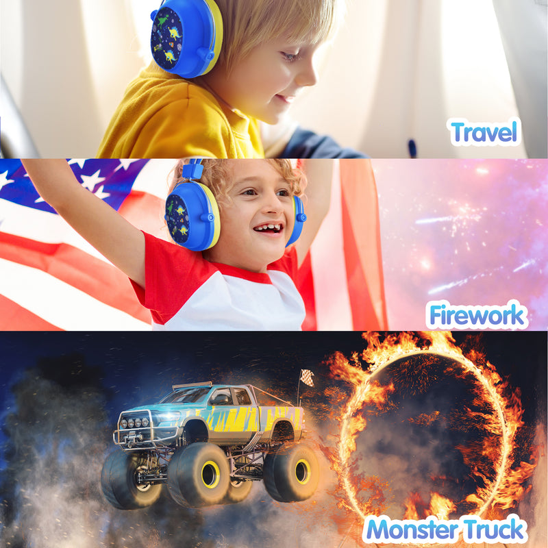 Noise Cancelling Headphones for Kids, 28dB SNR Kids Ear Protection Safety Ear Muffs for Monster Truck,Fireworks,Home,School, Adjustable Kids Noise Cancelling Headphones for Autism,Toddler,Children