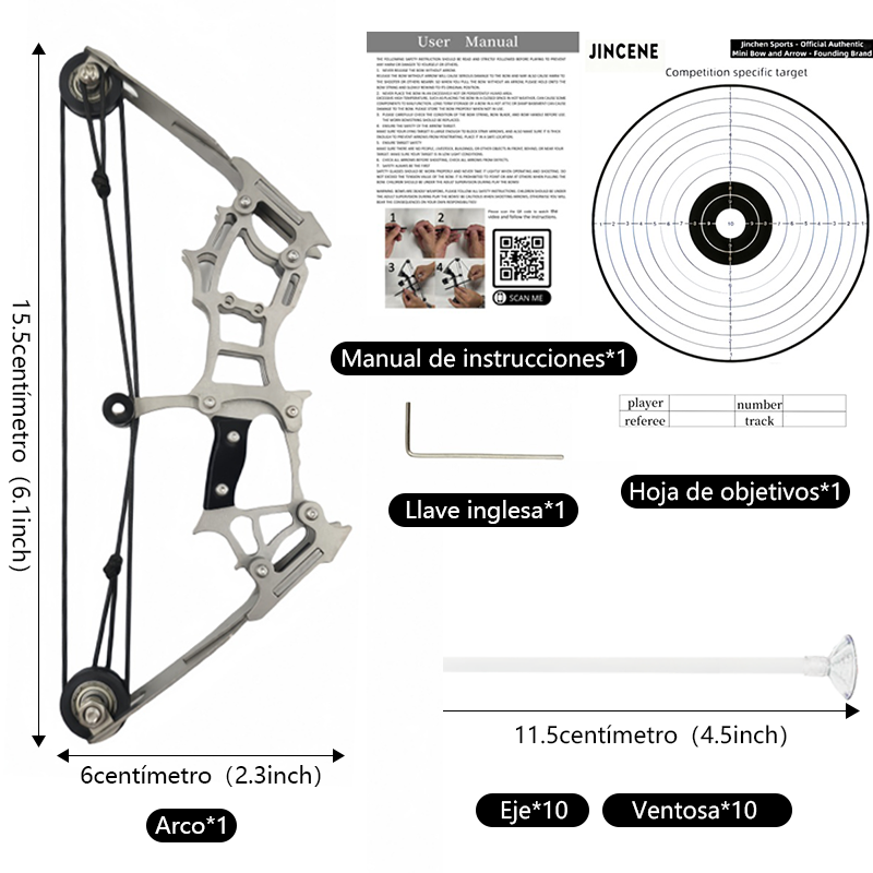 MPOW 6 Inch Mini Archery Bow Set with 12 Suction Cup Arrows, Portable