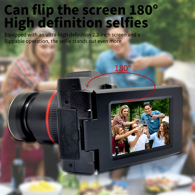 Mpow 16-megapixel camera with 16x digital zoom, 2.4-inch screen, 32GB memory card included, and multi-language support