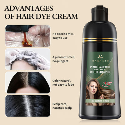 Mpow Herbal Hair Color 500ml: Shampoo, Condition, Cover, and Damage Gray Hair. Contains Argan Oil. 15-Minute Coloring for Gentle Hair.