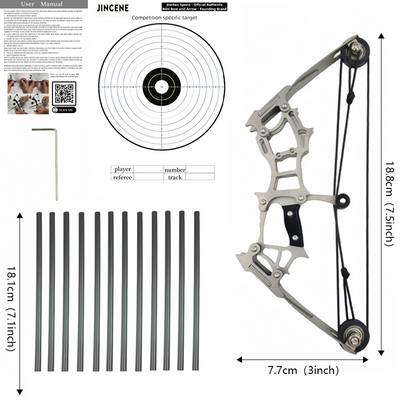 Mpow Small Compound Bow with 12 Arrows, Stainless Steel, Portable, Mini, Interactive, Stress-Relief, Shooting Competition Craft