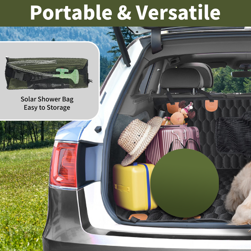 Mpow Pop - Up Camping Shower Tent with Solar Shower Bag - 6.2FT Height, Blocking, Portable Privacy Shelter