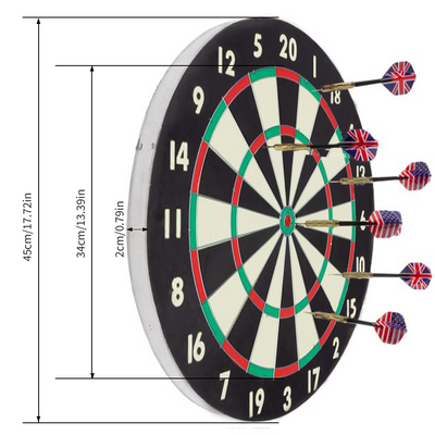 Mpow 18-inch Flocked Dartboard Set | Includes 6 16g Steel Needle Darts, Professional Tournament Standard