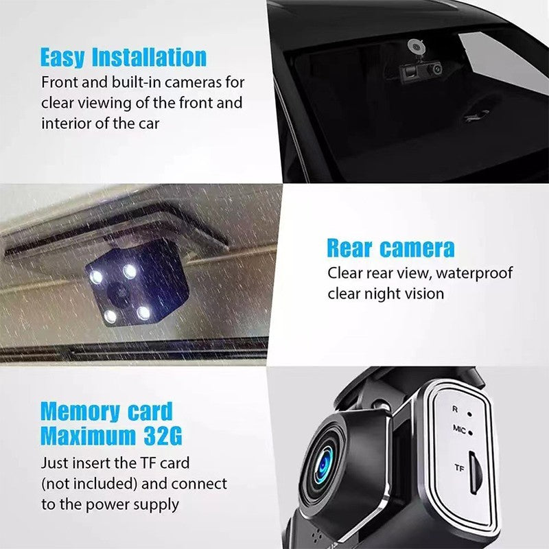 MPOW 3 Lens Dash Cam 2 Inch IPS Screen HD Car DVR Dashboard Camera Fro