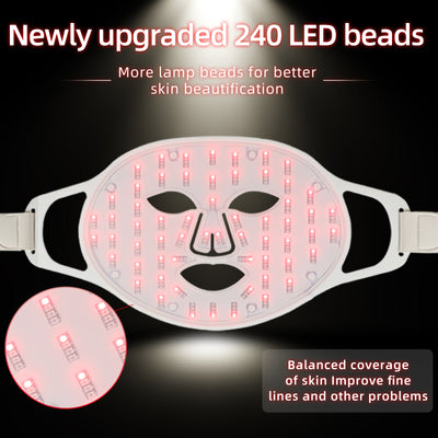 Mpow 4-Color Light Therapy Silicone Mask | 480 Chips Face & Neck Beauty