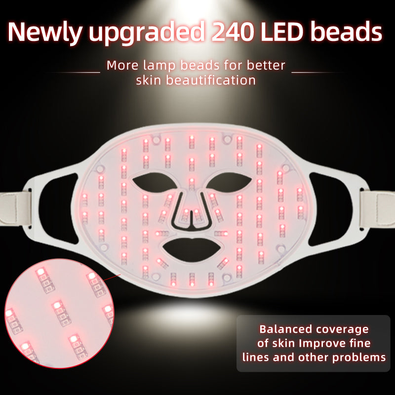 Mpow 4-Color Light Therapy Silicone Mask | 480 Chips Face & Neck Beauty