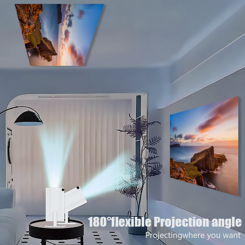 Mpow Projector with 4K decoding, Full HD, WiFi 6, Bluetooth 5.2, Android 11, 180° rotation, and 360° surround sound