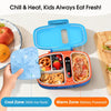MPOW Cordless Electric Lunch Box, Heated Lunch Box for Kids, Battery Powered with Automatic Scheduled Heating - 2 Compartments & 2 Temperature Zones(Sky Blue)