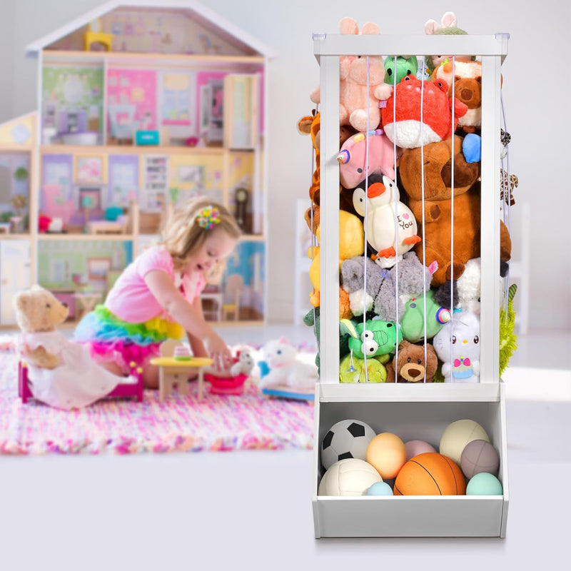 Mpow Plush Animal Storage Rack + Toy Storage Box All-in-One Multifunctional Toy Storage Cabinet, Home Classification Storage Rack, Perfect Kids&