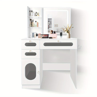 Mpow 53" Luxurious Makeup Vanity Desk White